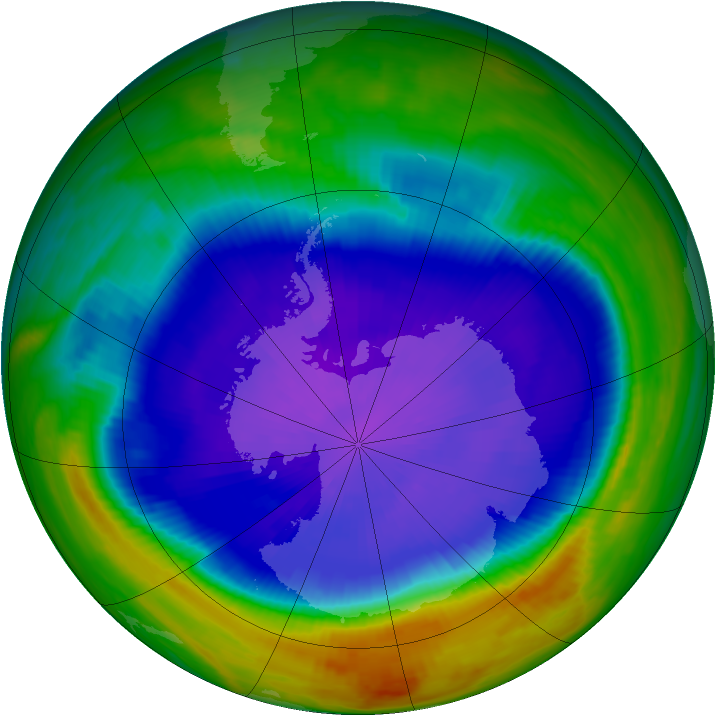 Antarctic ozone map for 25 September 1998